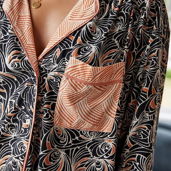 Anthropologie Tops - By Anthropologie Mix Print Top Buttondown Tunic S M & LP